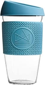 Neon Kactus reusable glass coffee travel mug