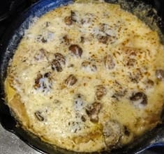 Mushroom spinach skillet lasagna