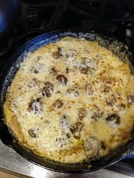 Mushroom spinach skillet lasagna
