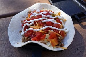 Chipotle taco pudgy pie camping recipe