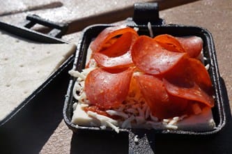 Pizza pudgy pie camping recipe